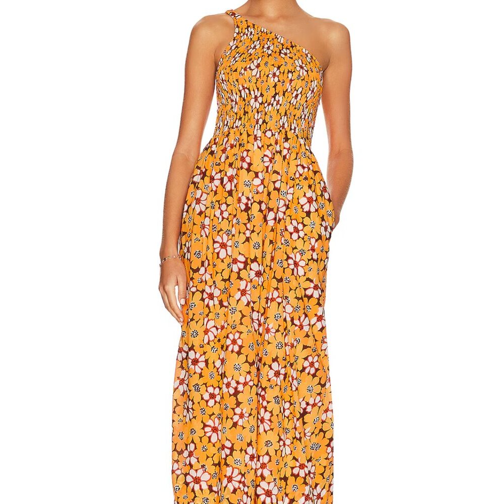 Revolve Faithfull the‎ Brand Khalani Midi Dress Li Reni Floral Yellow Size 4
